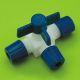 RUBINETTO PTFE A T GIUNZIONE FIL. 6 MM